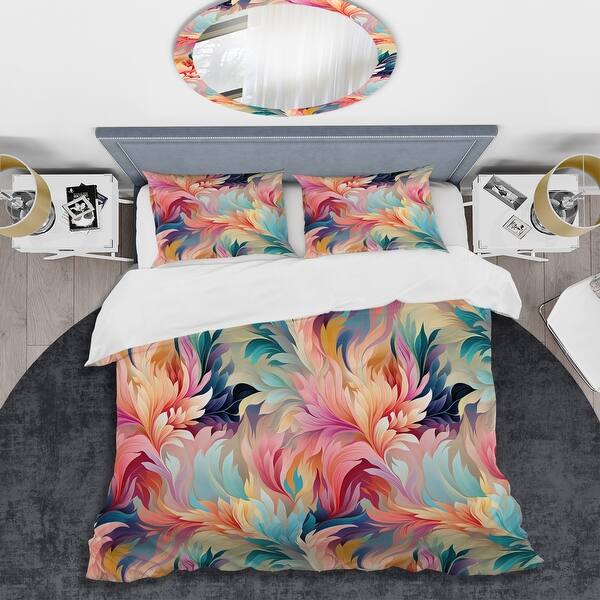 Designart "Colorful Ikat Artistry Whirl Mirage" Modern Bed Cover Set